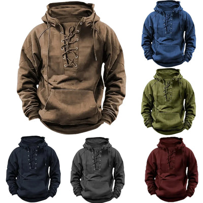 Léon™ – Retro outdoor hoodie with drawstrings, designed for fall and winter